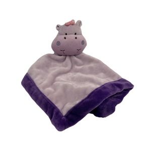 Tiddliwinks Purple Hippo Plush Baby Infant Lovey Security Blanket Soother Toy